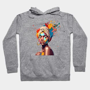 Afrocentric Woman Multicolored Painting Hoodie